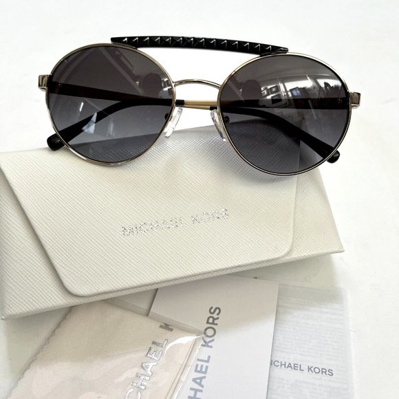 New in Case Original MICHAEL KORS Milos Aviator Sunglasses Gold Metal mk1083
